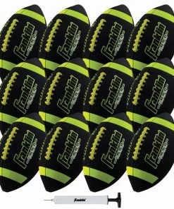Franklin Grip Rite 100 Junior Football 12 Pack For Unisex Black/lime