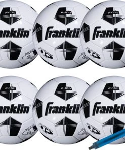 Franklin Competition 100 Soccer Ball With Pump Set - 6 Pack For Unisex White/black