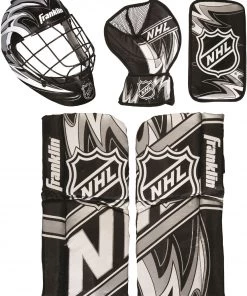 Franklin NHL Mini Hockey Goalie Equipment And Mask Set For Unisex Black