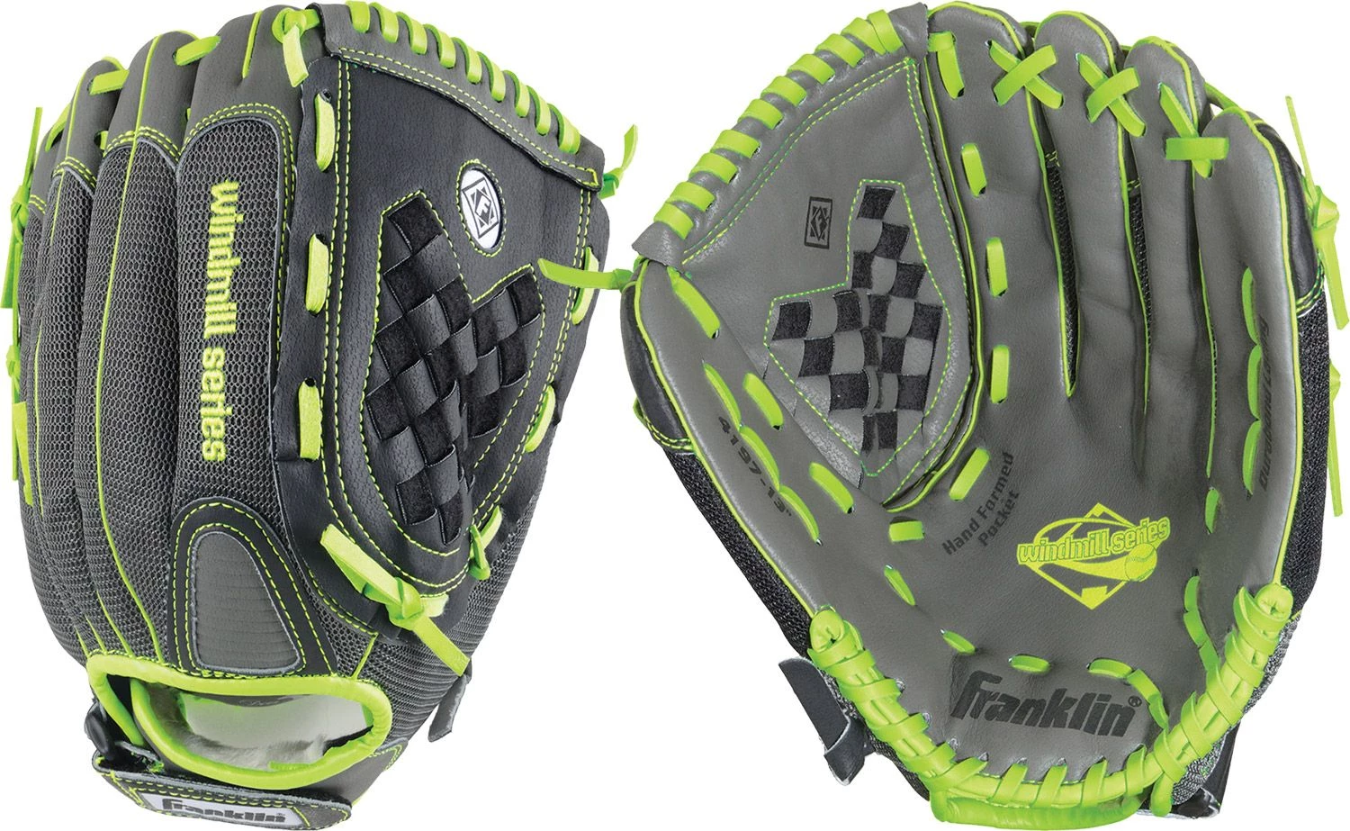 Franklin 12" Girls' Windmill Series Softball Glove Grey/lime 2 Franklin 12" Girls' Windmill Series Softball Glove Grey/lime