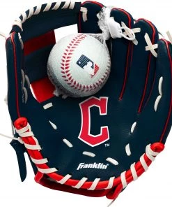Franklin Youth Cleveland Guardians Teeball Glove And Ball Set For Unisex