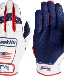 Franklin Adult CFX Pro Chrome Fourth Of July Batting Gloves For Men Red/white/blue
