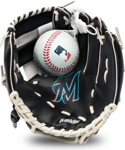 Franklin Youth Miami Marlins Teeball Glove And Ball Set For Unisex