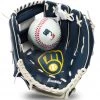 Franklin Youth Milwaukee Brewers Teeball Glove And Ball Set For Unisex