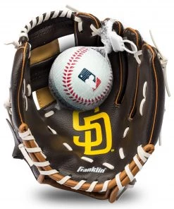 Franklin Youth San Diego Padres Teeball Glove And Ball Set For Unisex