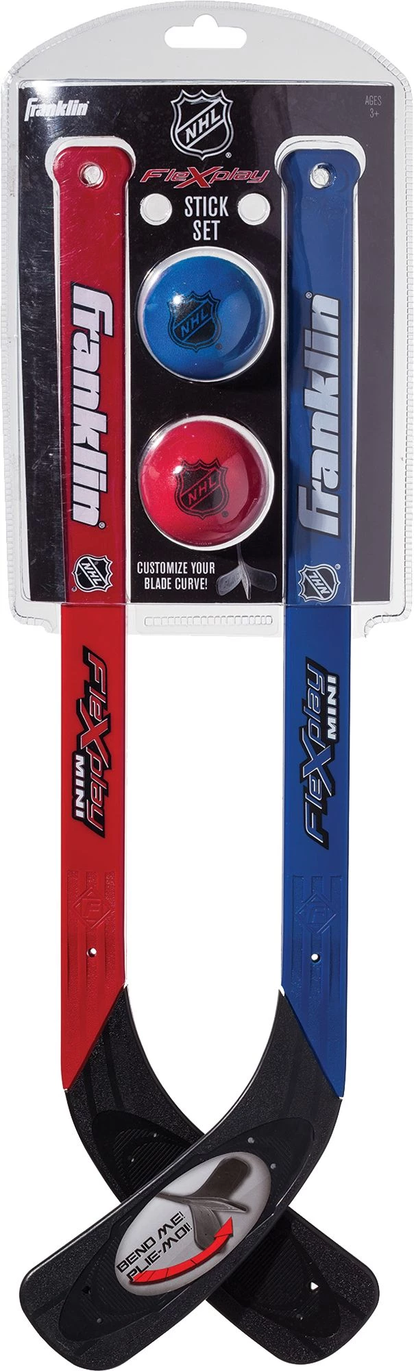 Franklin Youth NHL FlexPlay 2-Player Mini Street Hockey Stick And Ball Set For Unisex 2 Franklin Youth NHL FlexPlay 2-Player Mini Street Hockey Stick And Ball Set For Unisex