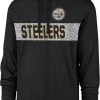 '47 Men's Pittsburgh Steelers Field Franklin Black Long Sleeve Hooded T-Shirt