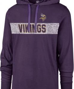 '47 Men's Minnesota Vikings Field Franklin Purple Long Sleeve Hooded T-Shirt