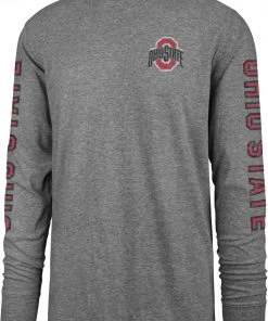 '47 ‘47 Men's Ohio State Buckeyes Gray Triple Threat Franklin Long Sleeve T-Shirt