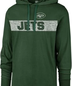 '47 Men's New York Jets Field Franklin Green Long Sleeve Hooded T-Shirt