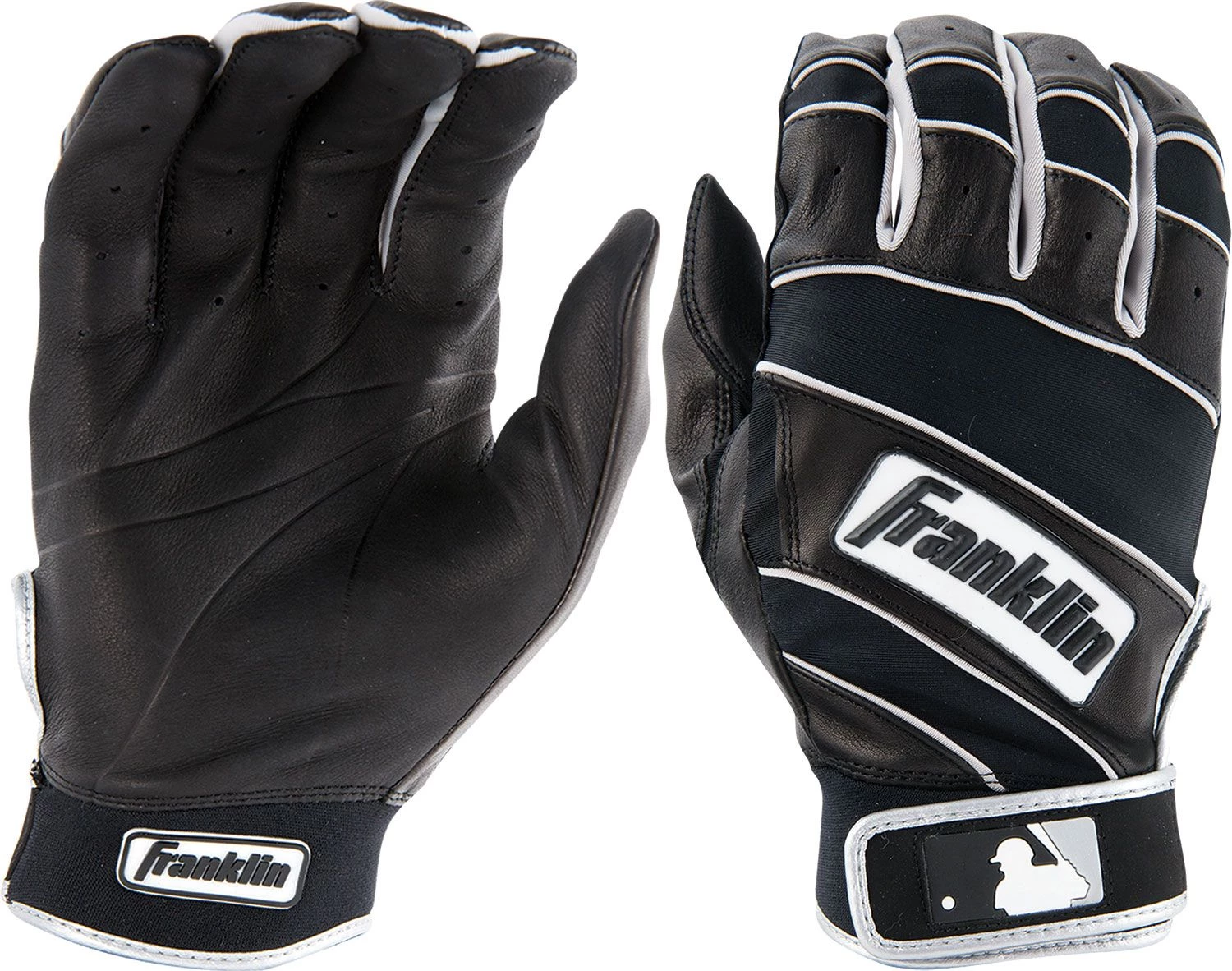 Franklin Youth Natural II Batting Gloves For Boys' Black/black 3 Franklin Youth Natural II Batting Gloves For Boys' Black/black