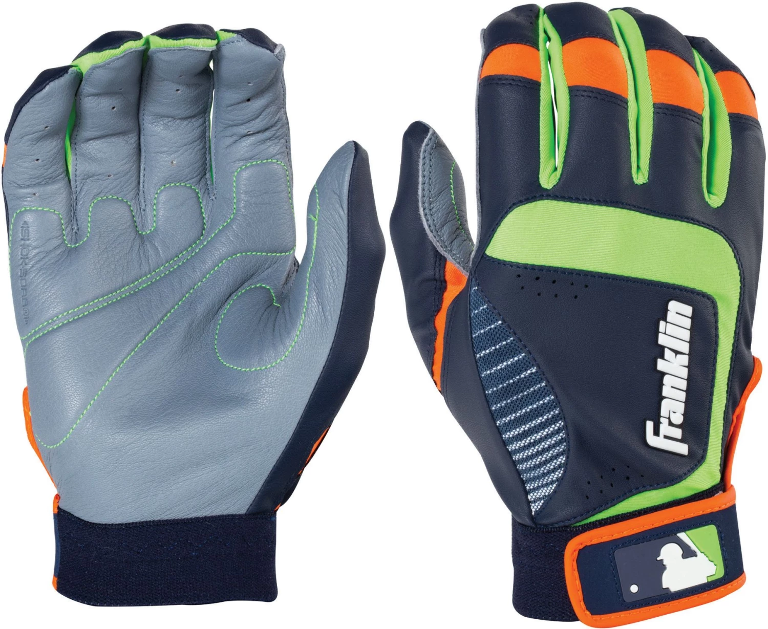 Franklin Youth Shok-Sorb Neo Series Batting Gloves For Boys' Grey/orange 3 Franklin Youth Shok-Sorb Neo Series Batting Gloves For Boys' Grey/orange